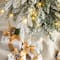 Glitzhome; 7.5ft. Pre-Lit Flocked Pencil Spruce Artificial Christmas Tree, Warm White LED Lights; Category:Shop All Christmas Trees; Image:6